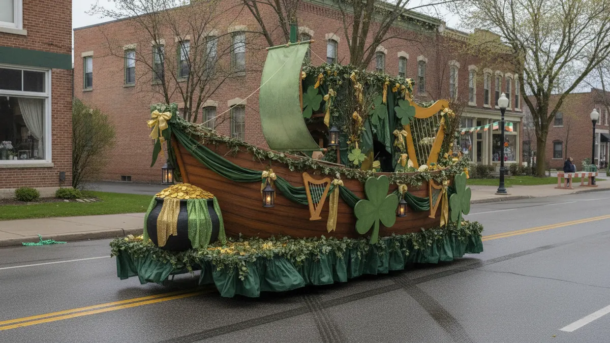 Award-winning float at the Grand Ledge St. Patrick's Day parade
